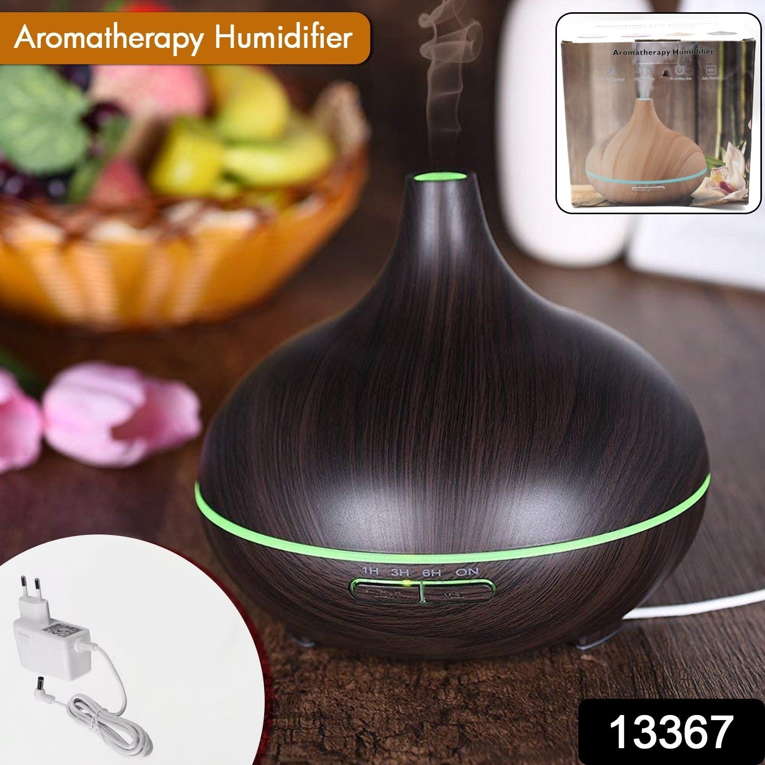 Aromatherapy Humidifier with 7 Colourful LED Light Change (500 ML Capacity / Without Remote) Aromatherapy Humidifier with 7 Colourful LED Light Change (500 ML Capacity / Without Remote)